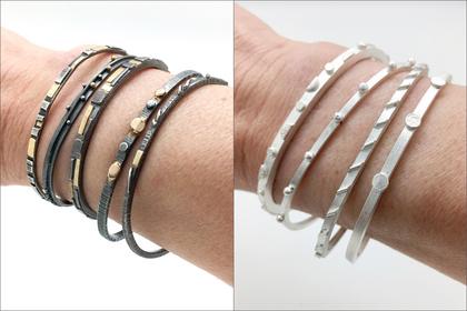 Werger.silver bracelets with soldered bits